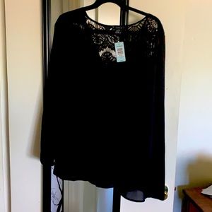 Torrid black lace sheer top